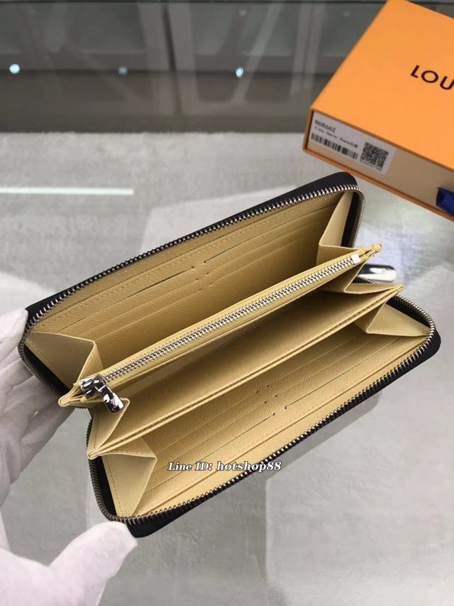 路易威登LV錢包 N68662蘭格 經典圖案浸潤霓虹色彩 Zippy拉鏈零錢包 LV長夾錢包 xxlv1912